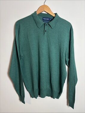 Vintage Polo Golf Ralph Lauren Merino Wool Rugby Sweater Lg